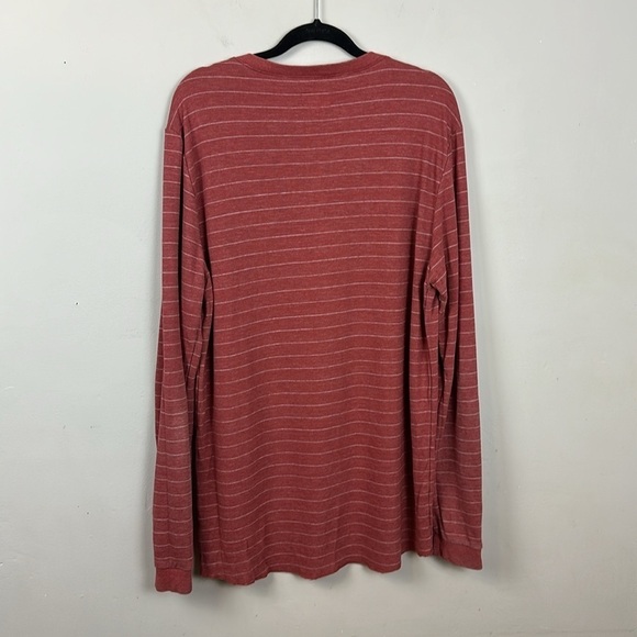 Marine Layer Double Knit Stripe Henley in Raisin Sz XL - Picture 6 of 11